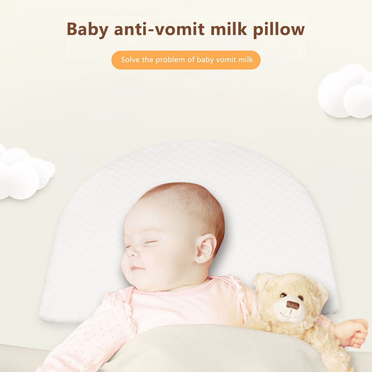 Baby Bassinet Wedge Pillow Portable Breathable Memory Foam Newborn Pillow