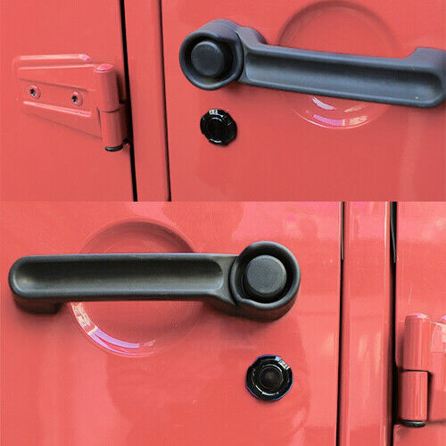 Black ABS Door Key Jack Cover Trim Decor 3pc Fit For Jeep Wrangler JK 2007-2017