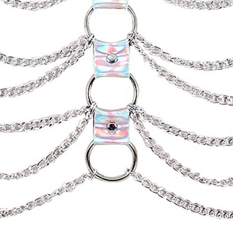 Body Chain Bra Necklace Goth Chest Bracket Bra Chain Jewelry Punk Body Harness