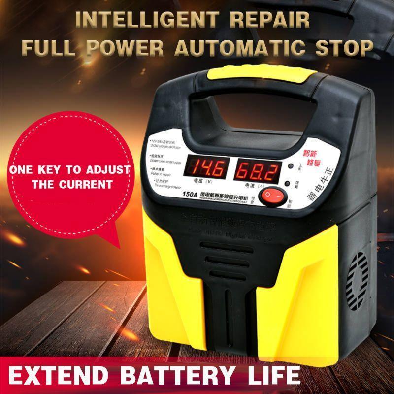 12V 24V Pulse Repairing Charger with LCD Display Motorcycle Car Battery Charger