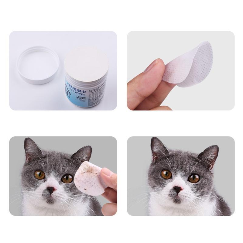 100Pcs/Can Pet Eye Wet Wipes Dog Cleaning Paper Towels Cat Tear Stain Remover