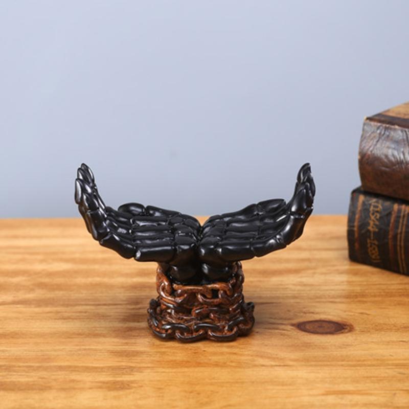 Palm Decorative Candle Holder Creative Gassho Candlestick Candles Tray Decor