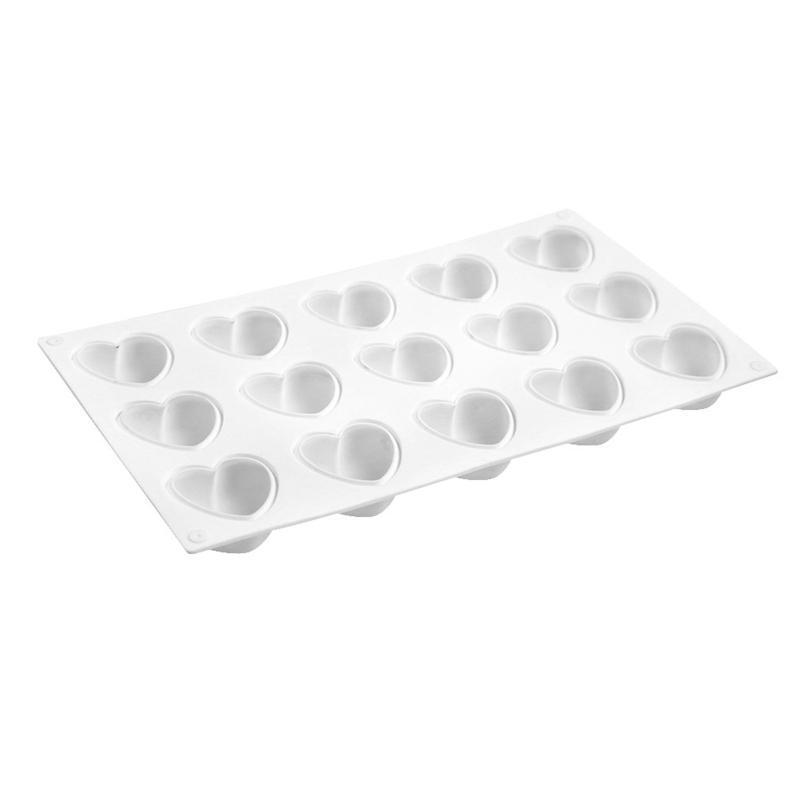 15-Cavity Christmas Cute Heart Shape Mold Silicone Craft Clay Jelly Decorating