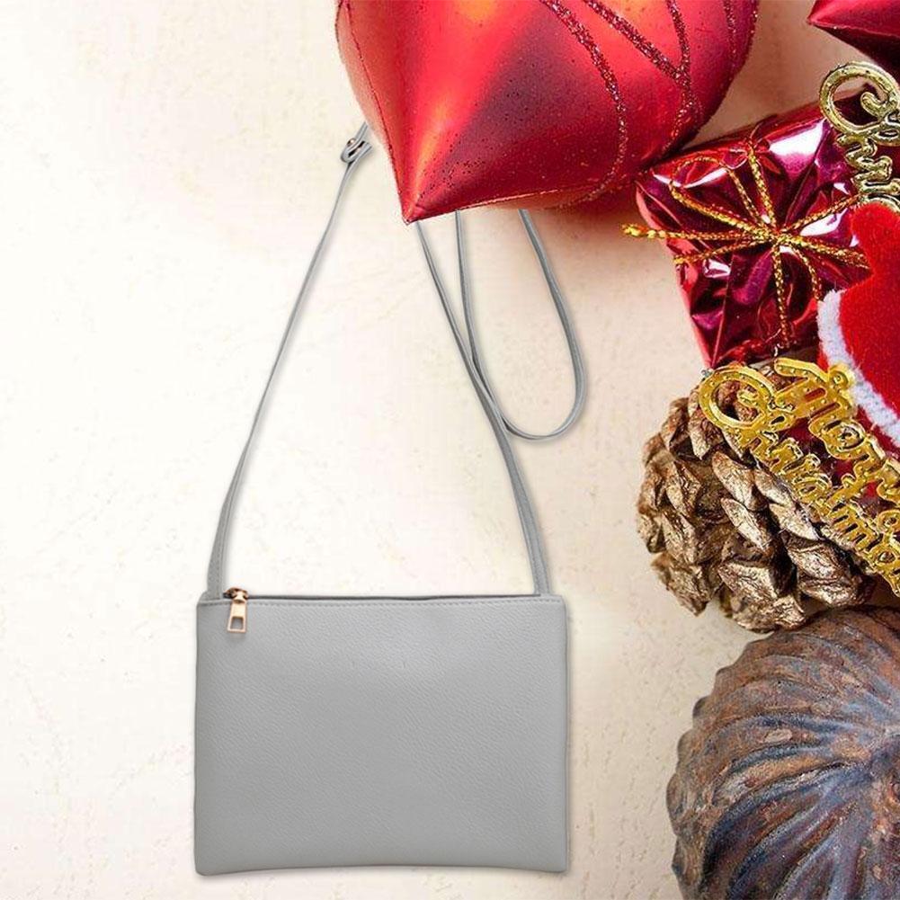 Classic Fashion Simple Women PU Small Shoulder Bag Crossbody Bag(Gray)