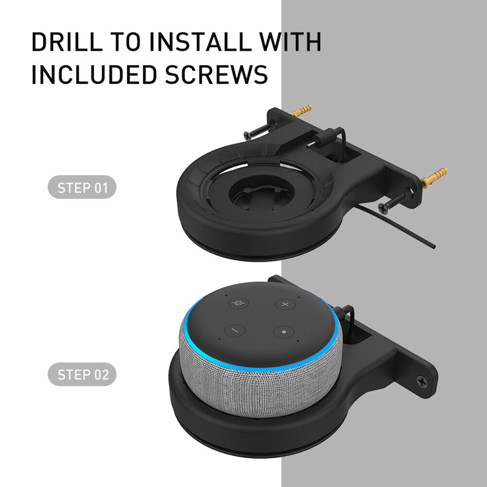 2pcs Smart Bluetooth-compatible Speaker Wall Bracket Outlet Holder (Black)