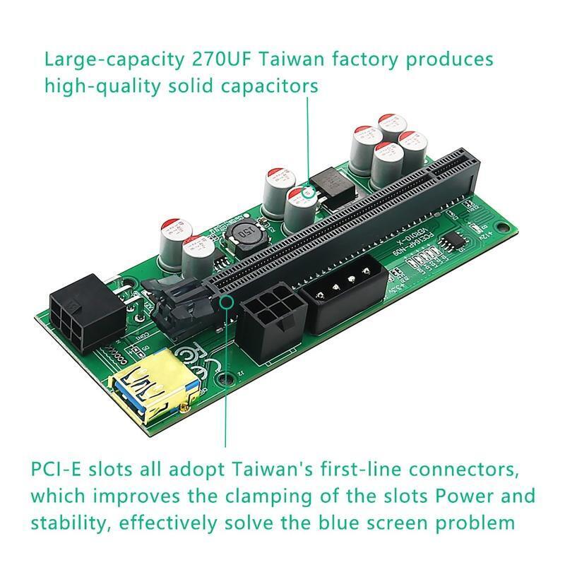 PCIE VER010 VER010-X Graphics Card PCI-E Extender 1X 16X Adapter Card 8Capacitor