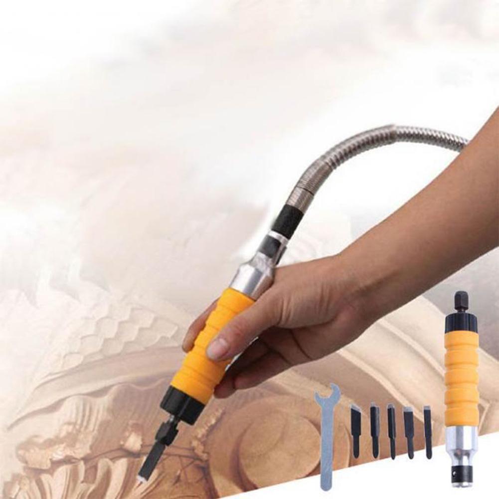 8pcs Wood Chisel Carving knives Wrench Flexible Shaft for Electric Drill