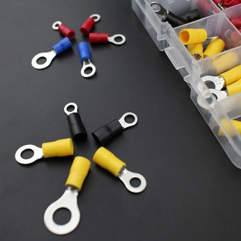 102x Assorted Insulated Coppers Ring Crimp Wire Terminal Connector Set AWG 22-10