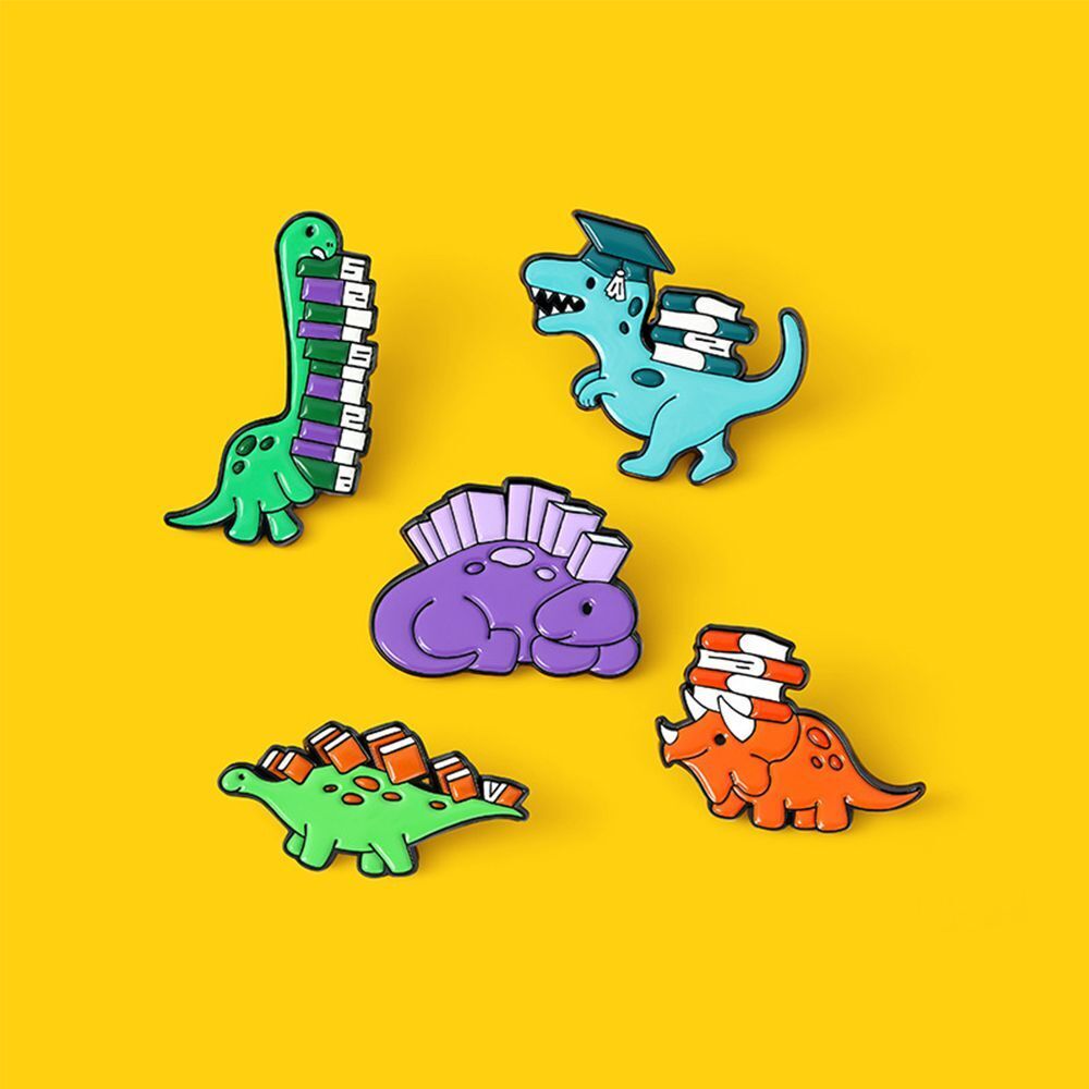 Backpacks Cute Enamel Pin Cartoon Dinosaur Brooch Lapel Pins Animal Pattern