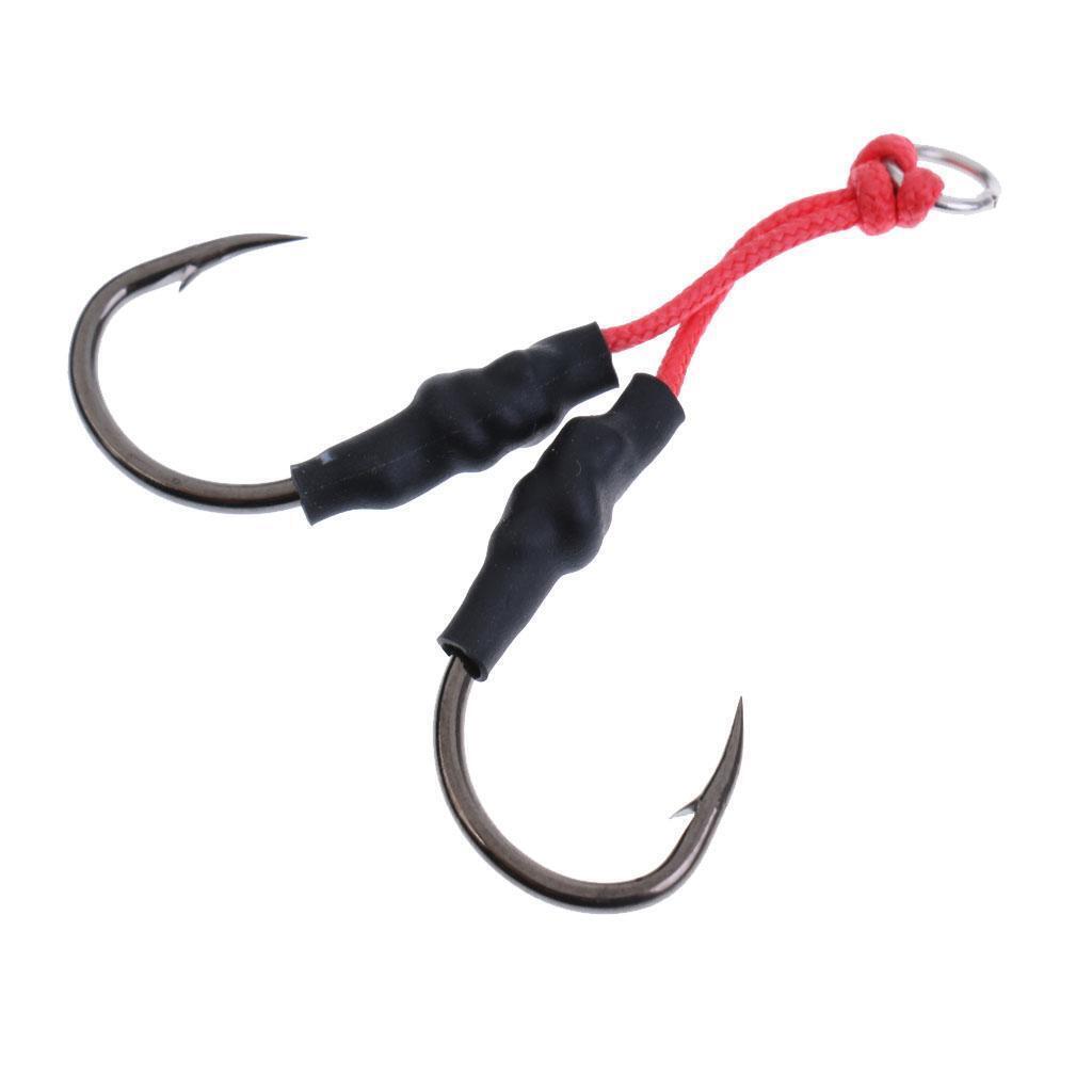 5Pcs Saltwater Jigging Dual Assist Hook 5/0# Offshore Deep Sea Fishing Hooks