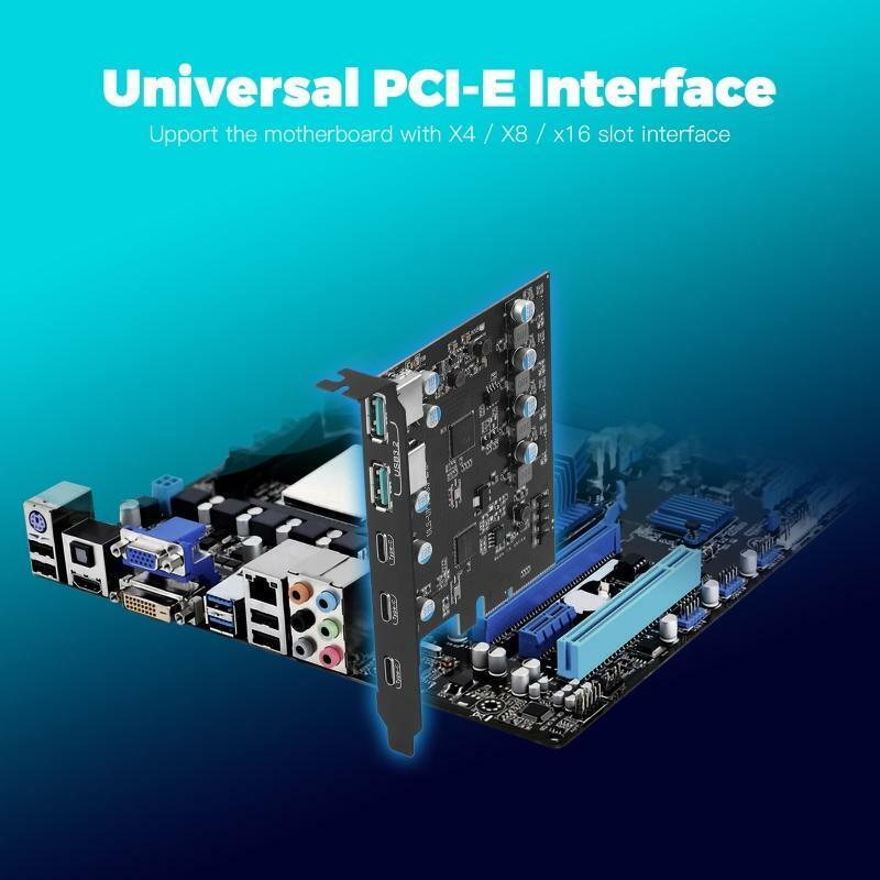 5 Ports USB 3.2 PCI Express Adapter Card Type C PCI-E Expansion PCIE USB 3.2 HUB