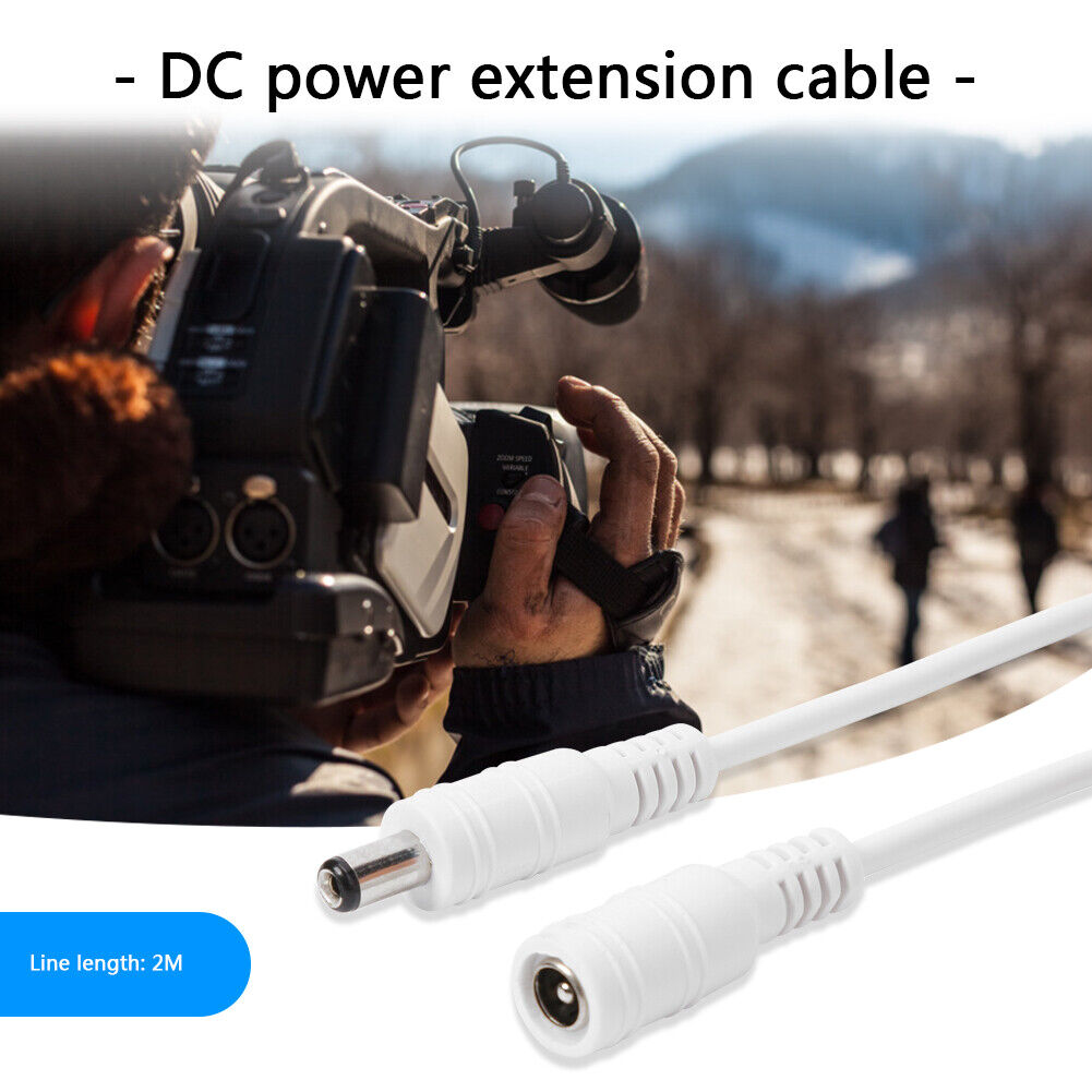 DC 12V-24V Power Extension Cord 5.5x2.1mm Male Female Power Cable (2m)