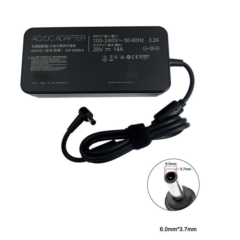 280W 20V Power Adapter Charger for Asus ROG Strix SCAR 17 G732 6.0x 3.7mm 3PIn
