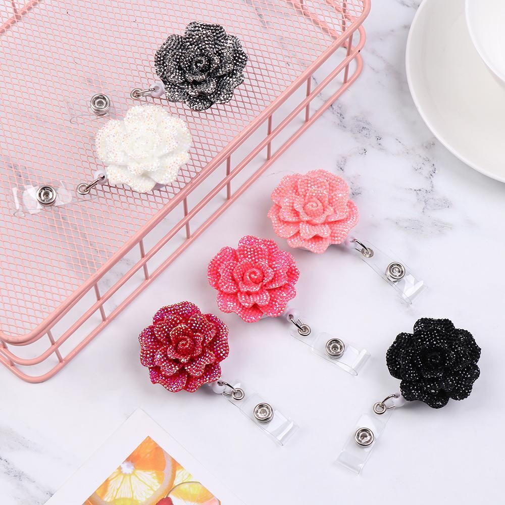 Clip Clip ID Name Card Retractable Rose Shape Key Ring Badge Reel Badges Holder