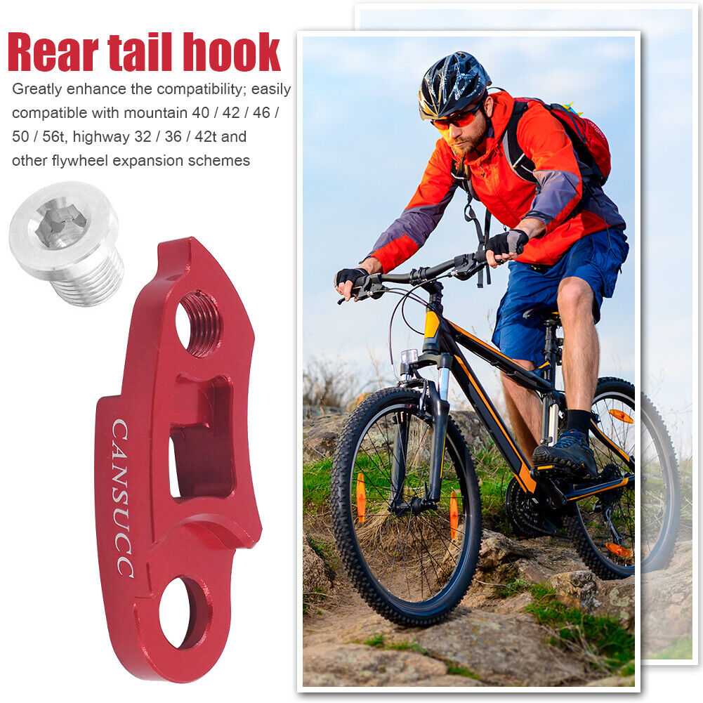 CANSUCC Bicycle Rear Derailleur Hanger MTB Frame Tail Hook Extender (Red)