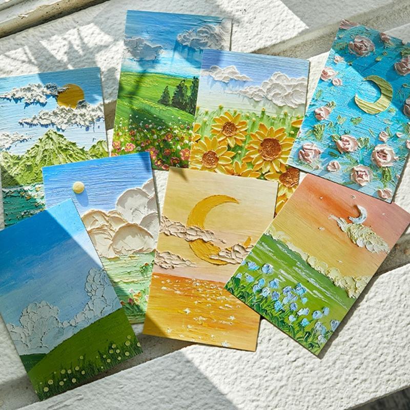Cute Oil Painting Thank You Card Postcard for Graduation Wedding Anniversary 30x