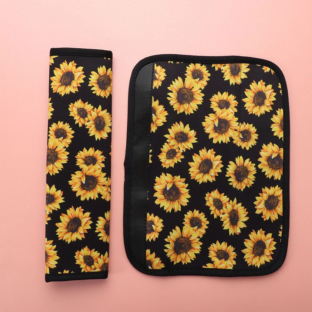 Car Seat Belt Pads Backpack Straps Sunflower Shoulder Seat Belt Cover Universal
