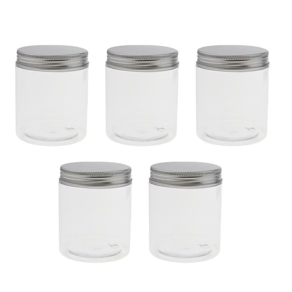 5pcs 250ml Plastic Makeup Pot  Empty Cosmetic  Containers Screw Lid