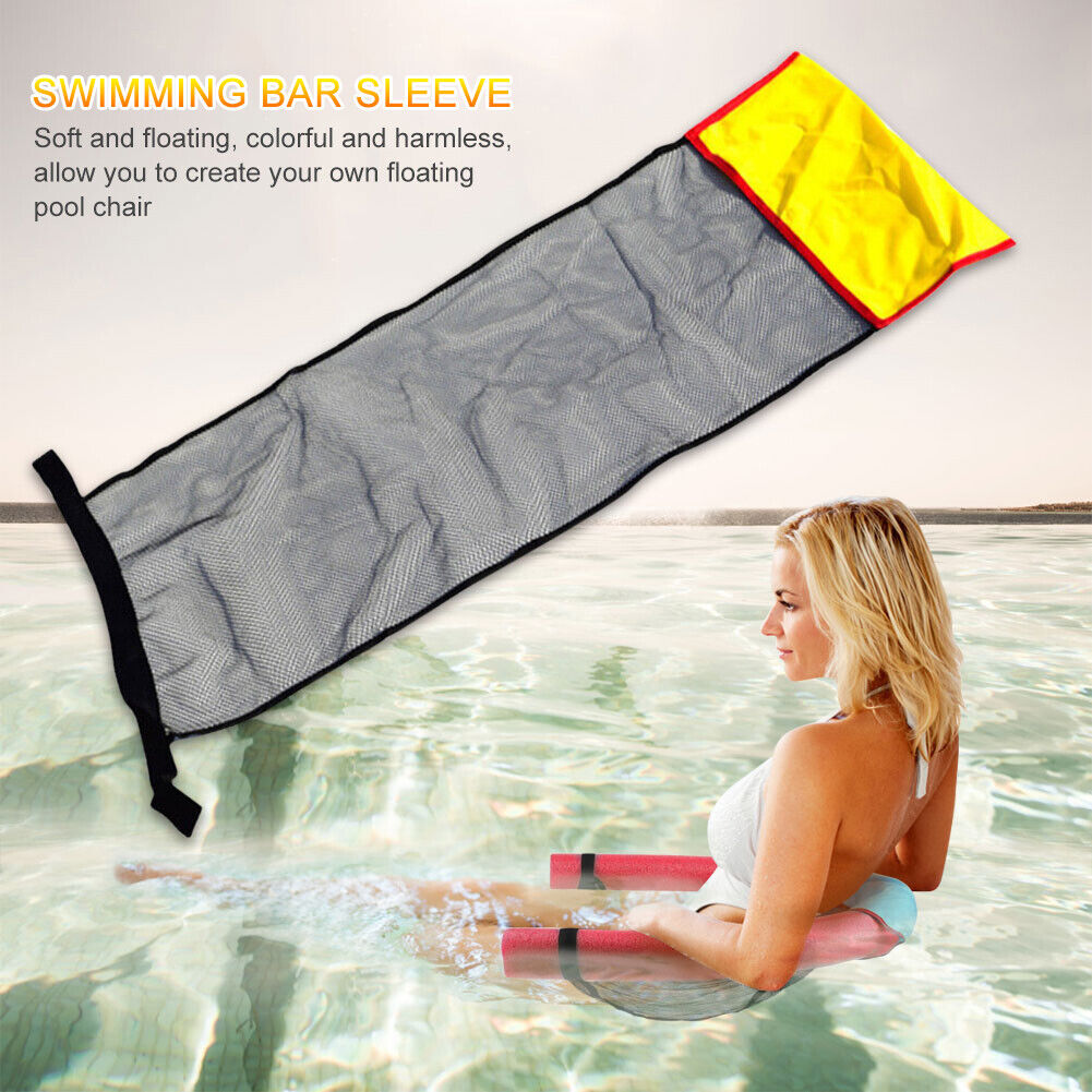 Floating Water Hammock Lounger Swimming Pool Chair Bed Net Cover (Yellow)