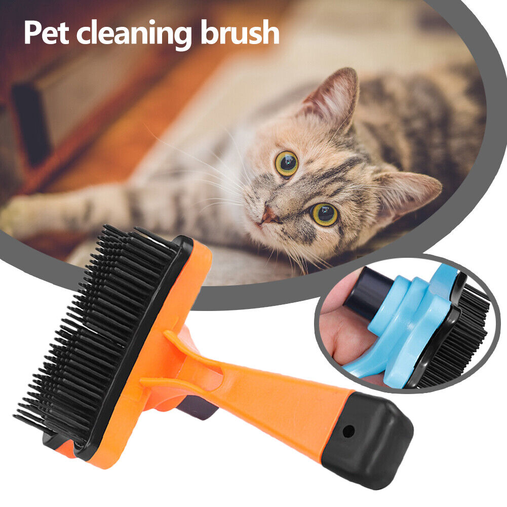 Dog Cat Brush Hair Removal Shedding Comb Puppy Kitten Fur Groomer (Orange)