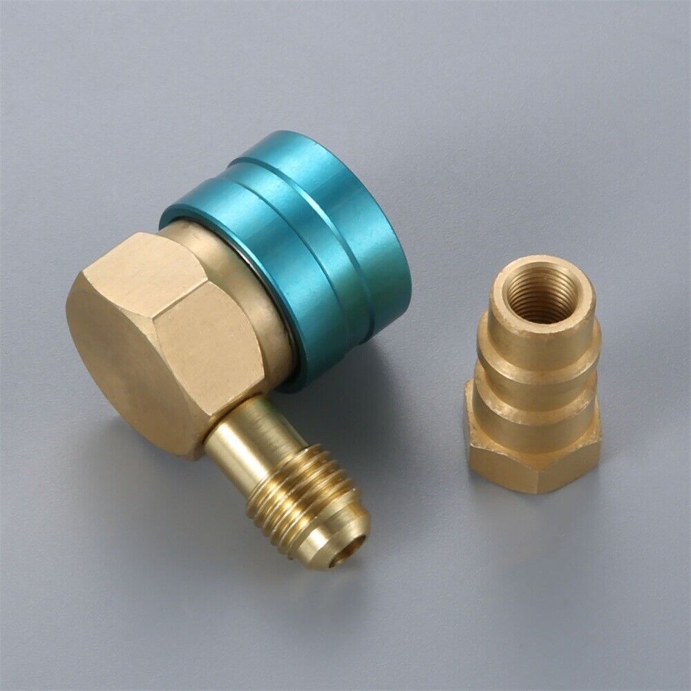 Low Side R1234yf Quick Coupler R12 to R134a Adapter Blue R-134a Service Port Cap