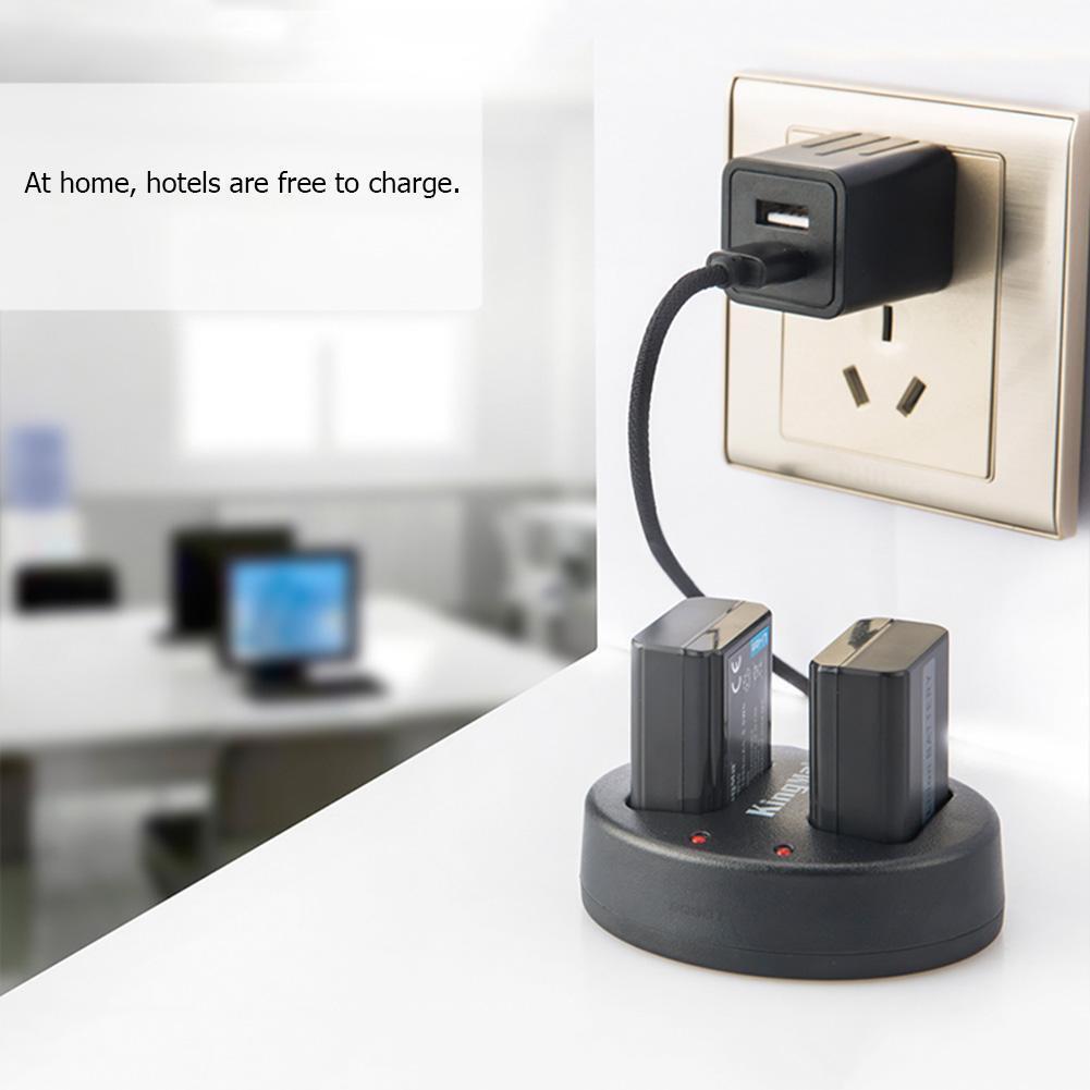 KingMa NP-FW50 Dual Slot Micro USB Battery Charger for Sony A7 A7R2 A7M2