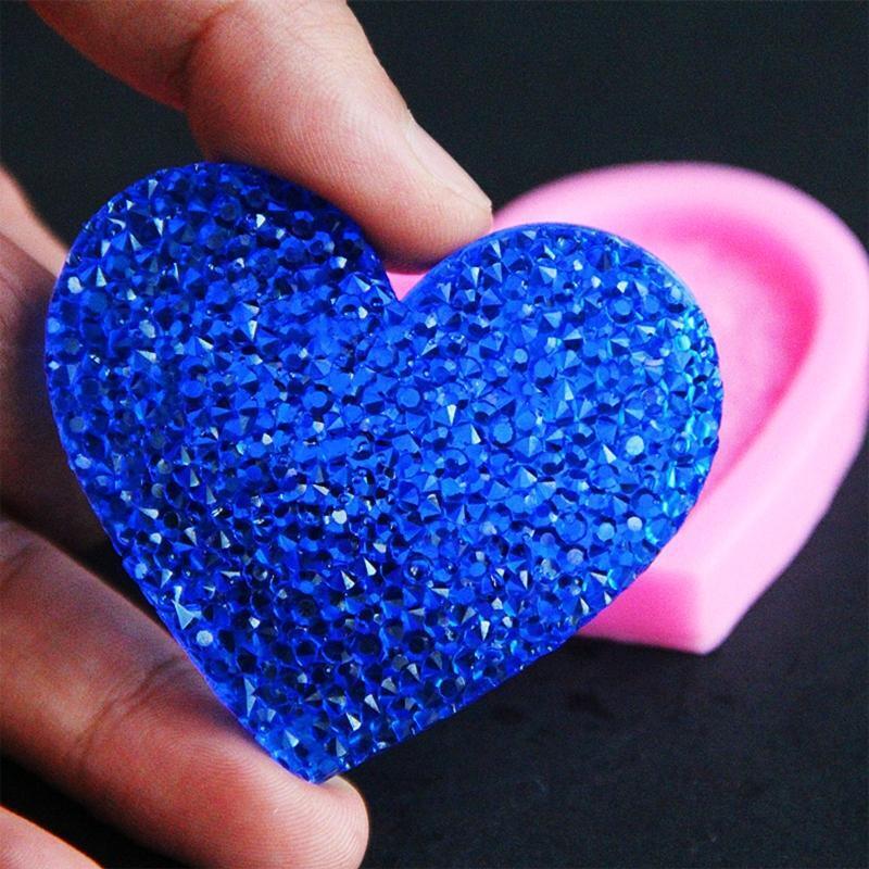 Heart Silicone Moulds Easy to De-mold for Baking Cake Fondant Making Keychains
