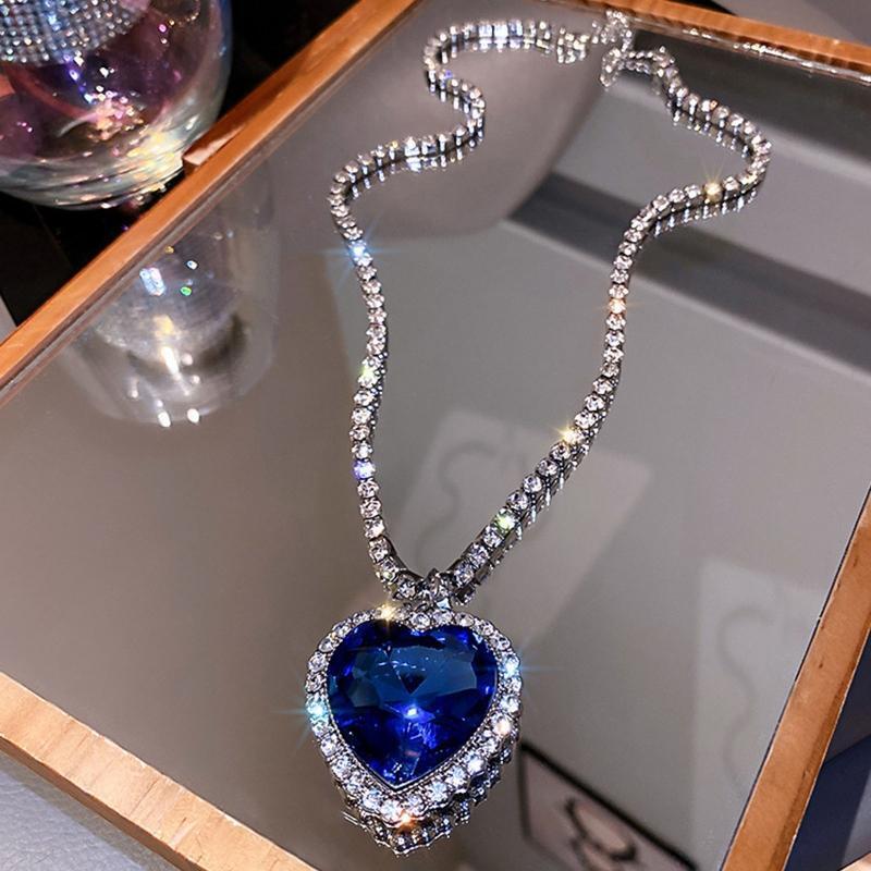 Heart Charm Necklace Wedding Jewelry Accessories for Women Girl Valentine Gifts