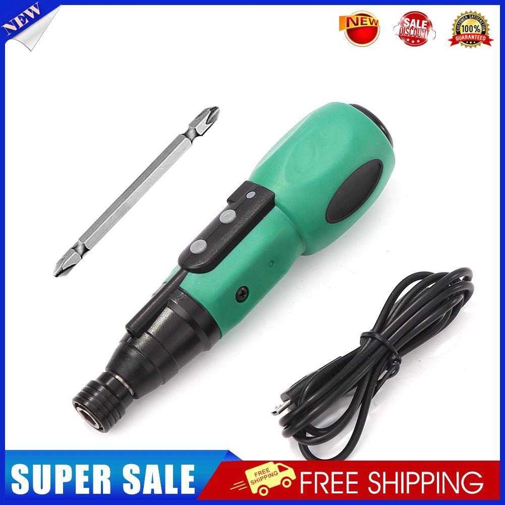 Anti-slip Handle Big Torque Electric Screwdriver USB Charging Drill (Green)