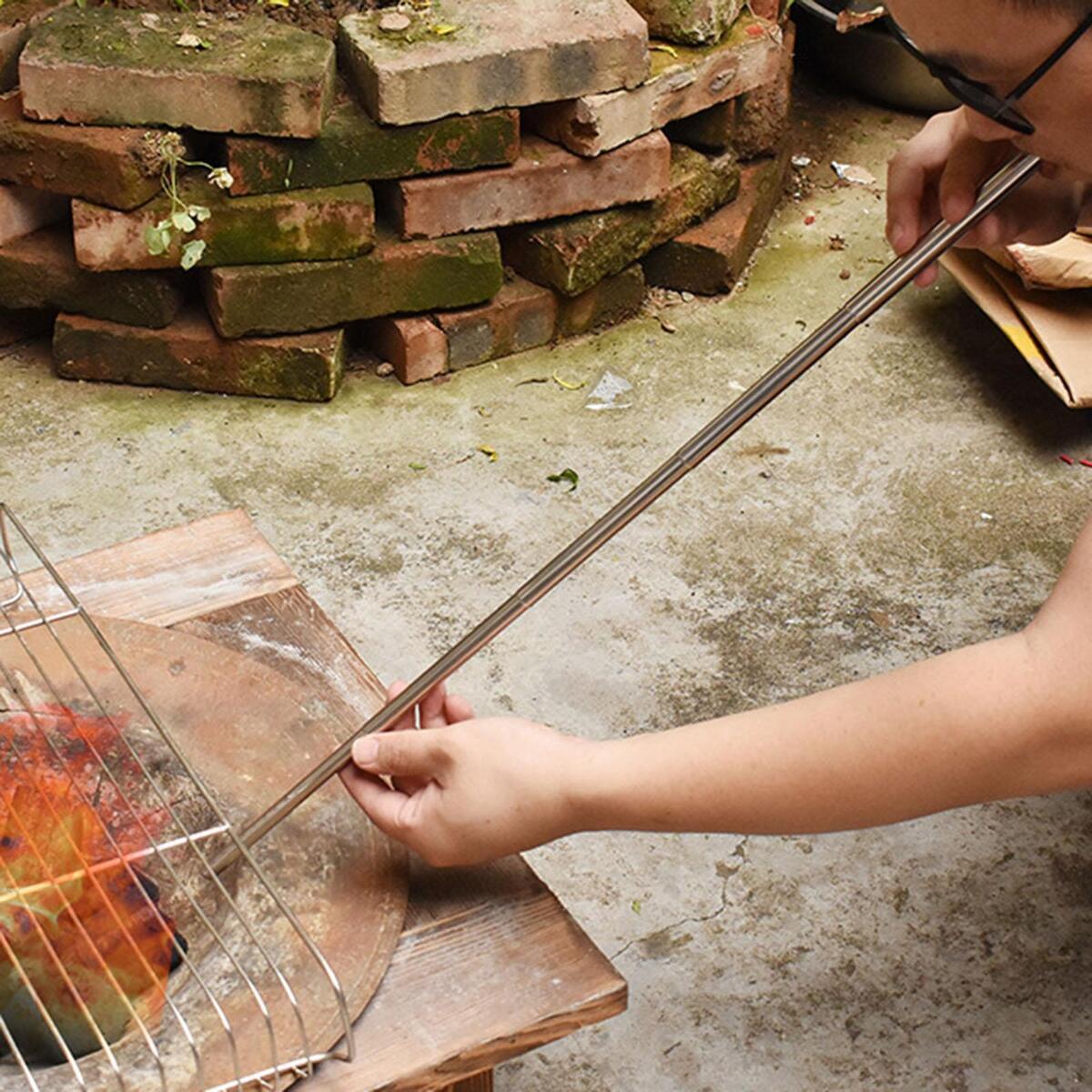 Collapsible Fire Blow Tube Blowpipe Camping Outdoor Bellow Stainless Steel