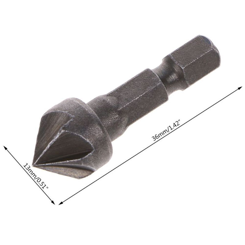 Tools Countersink Drill Chamfer Bit Cutter Deburring Drilling 1/4" Hex Shank