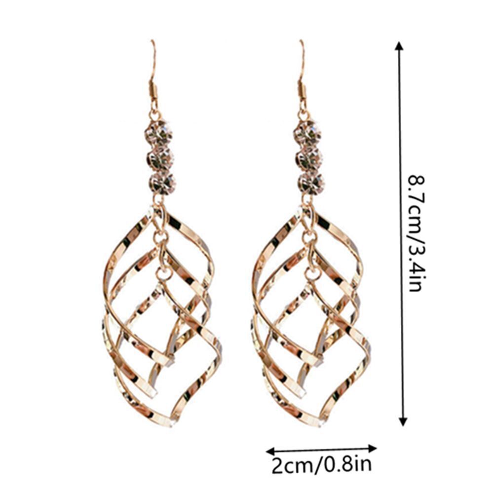 Spiral Hanging Long Earrings Cross Twist Earrings Long Wave Dangle Earrings