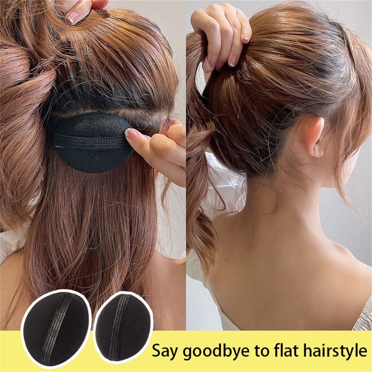 2Pcs DIY Hair Fluffy Sponge Princess Head Secret Updo Tuck Pad Beehive Accessory