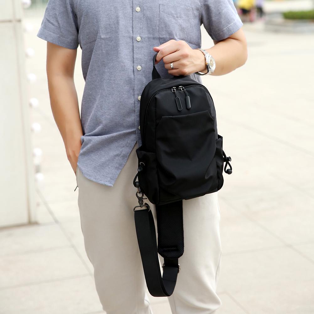 Solid Color Bag Men Shoulder Waterproof Chest Pack Oxford Cloth Casual Bags