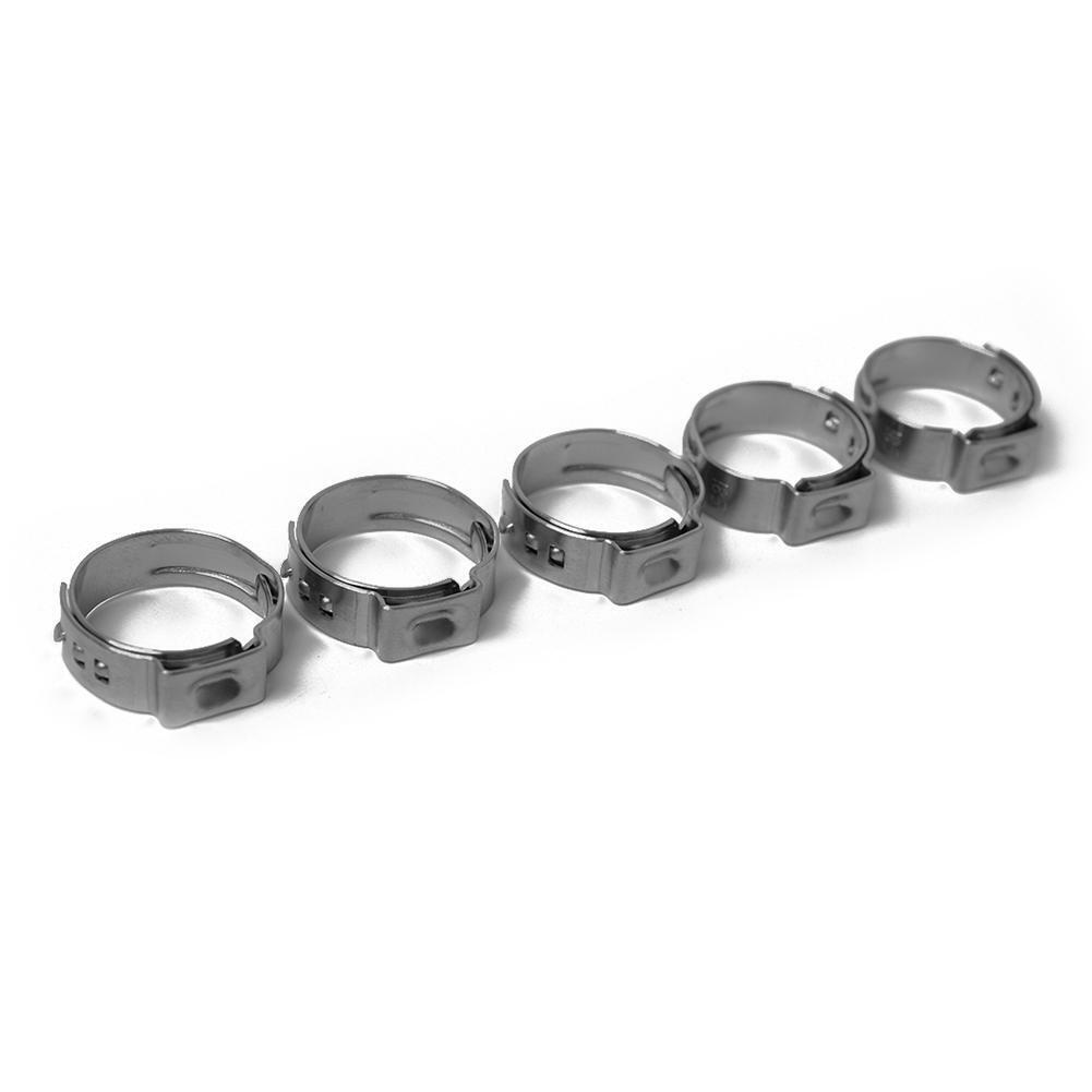 10pcs Single Ear Stainless Steel Hydraulic Hose Clamps O Clips (9.4-11.9mm)