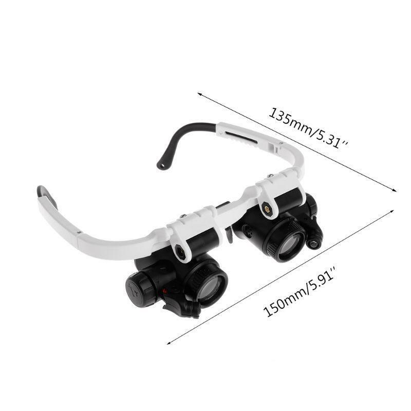 8X 23X Headband Magnifying Glas w/ 2 LED Lights Dual-Lens Eye Loupe Magnifier