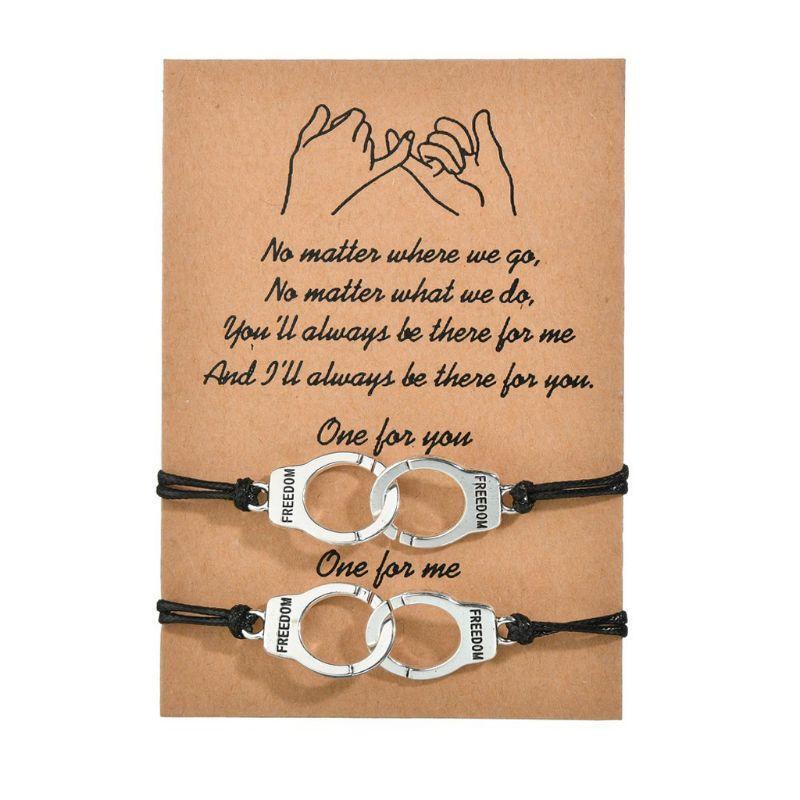 2x Freedom Pendant Bracelet Friendship Matching Bracelet Justice Jewelry Charms