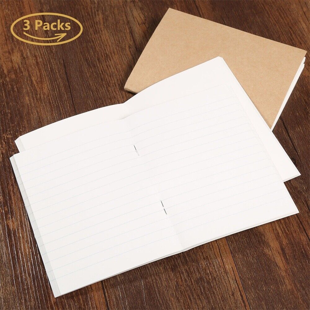 3 Set Blank Paper Refill For Travel Notepad Passport Notebook Diary Journal Memo
