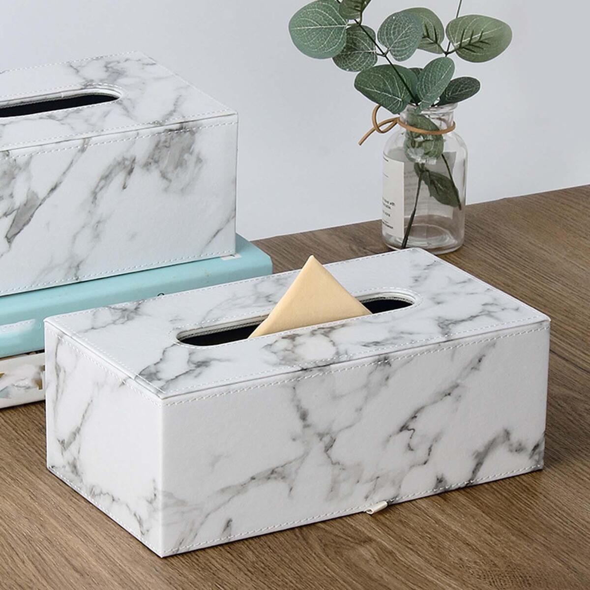 PU Tissue Box Cover Holder Decor Paper Napkin Case for Living Room Bedroom