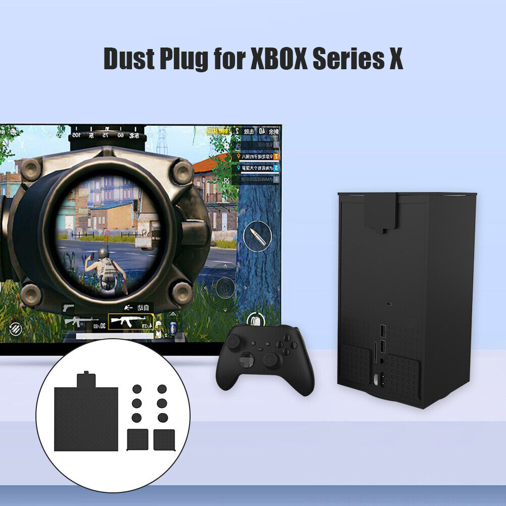 For Xbox Series X Game Console Silicone Dust Plugs + Controller Thumb Grips