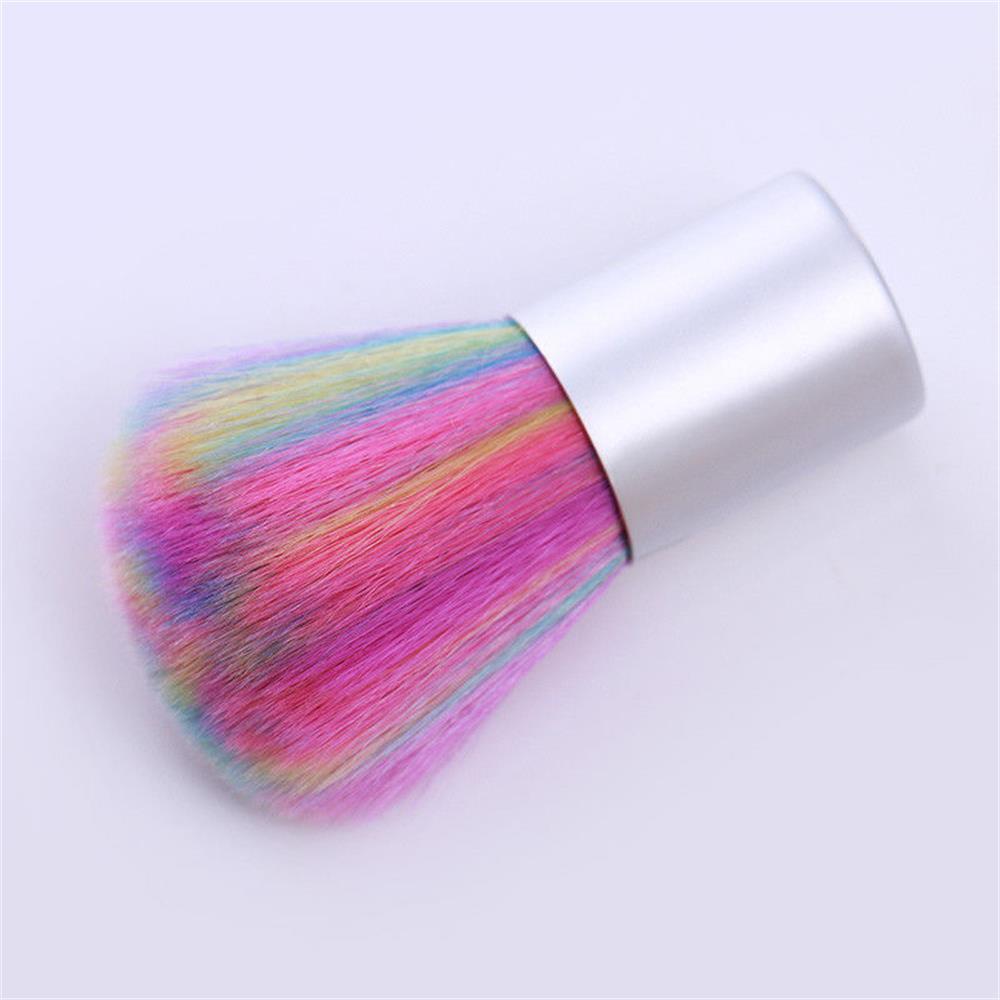 Rainbow Color Manicure Cleaner Nail Art Dust Brush Fiber Hair Powder Remover