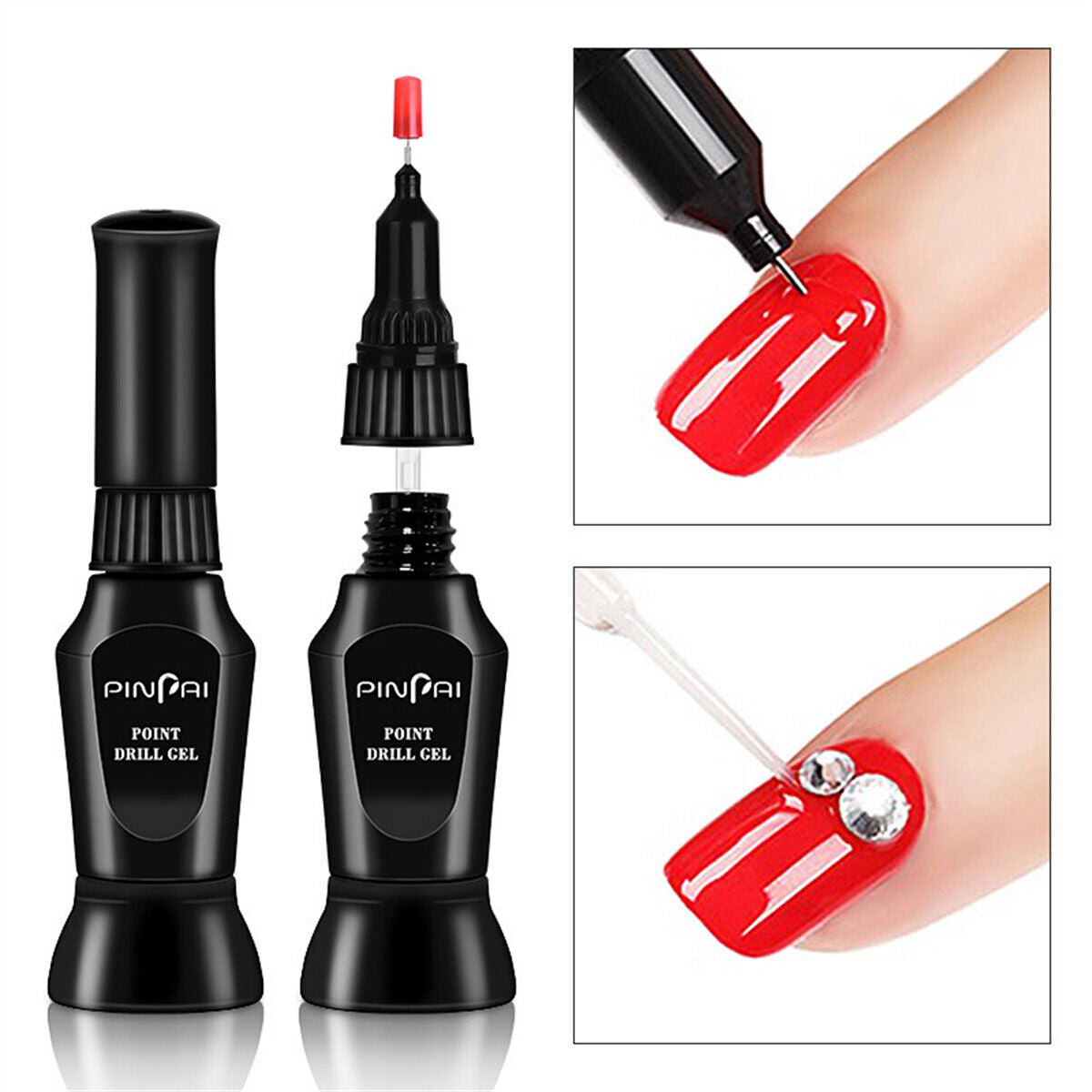 10ml Nail Art Rhinestones UV Gel Glue Drill Gel Sticky Crystal Gem Polish Decor