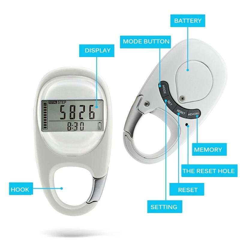 Simple Walking Pedometer Step Counter with Clip Exercise Pedometer Fitness