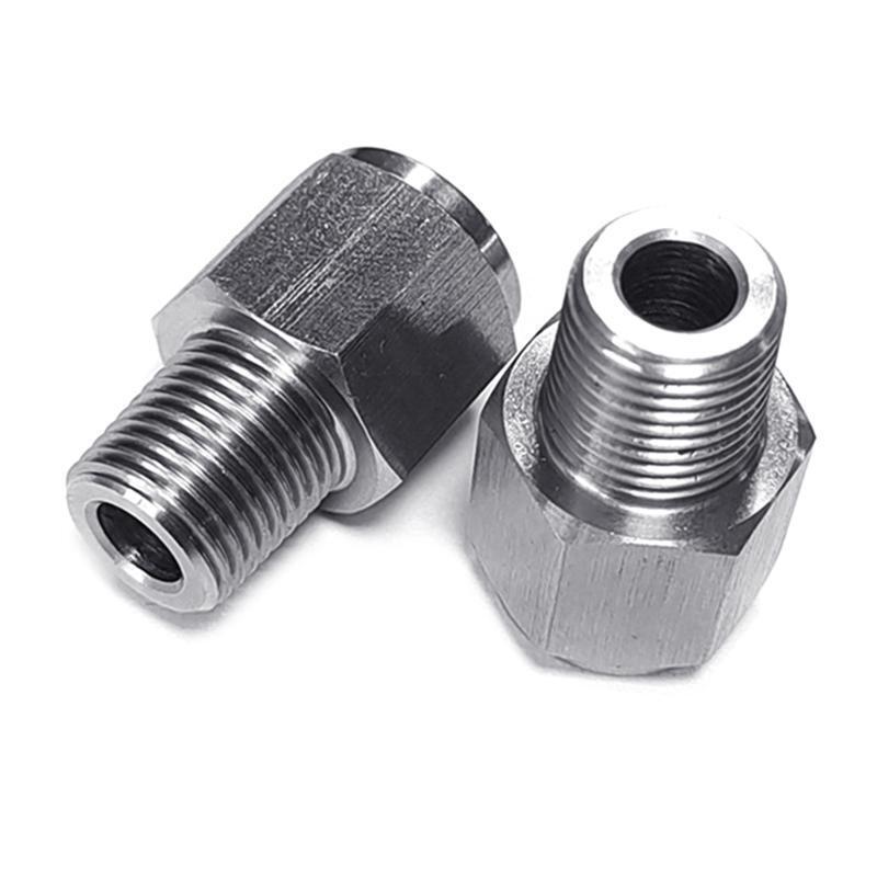 Car tainless Reducer Oil Pressure Gauge Adapter Flare Adapter 1/8NPT to M10x1.0
