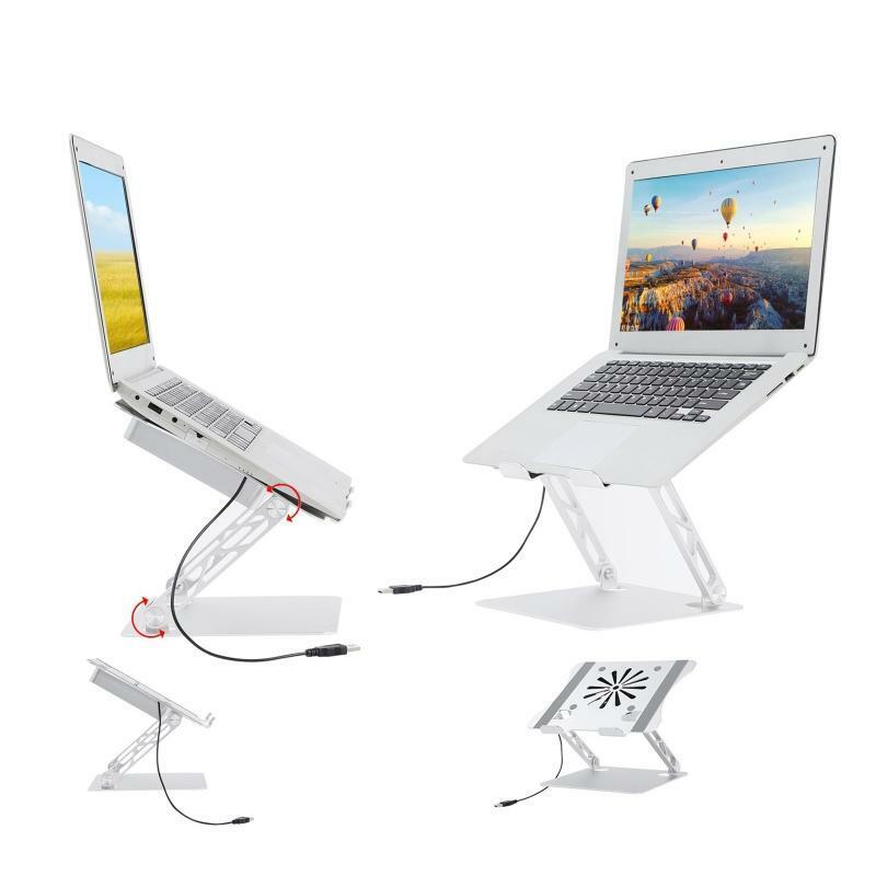 Foldable Holder Bracket Ergonomic Stand Laptop Cooler Fan Riser Stand Portable
