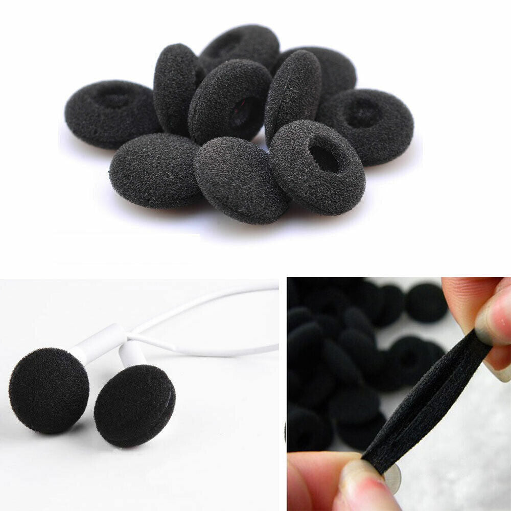 4 Pairs Elastic Foam Earbuds Covers Earphones Ear Pad Dustproof 55mm Black
