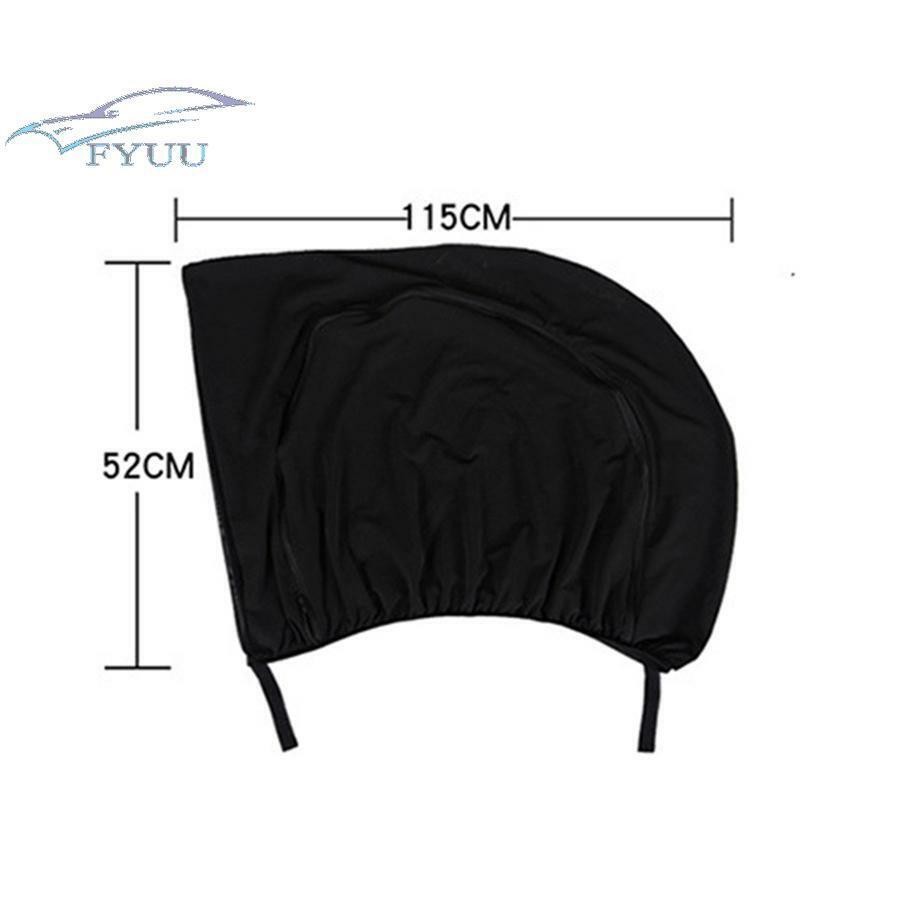 Black Polyester Rear Window Cover Double Layer With Zipper Windshield SunShade