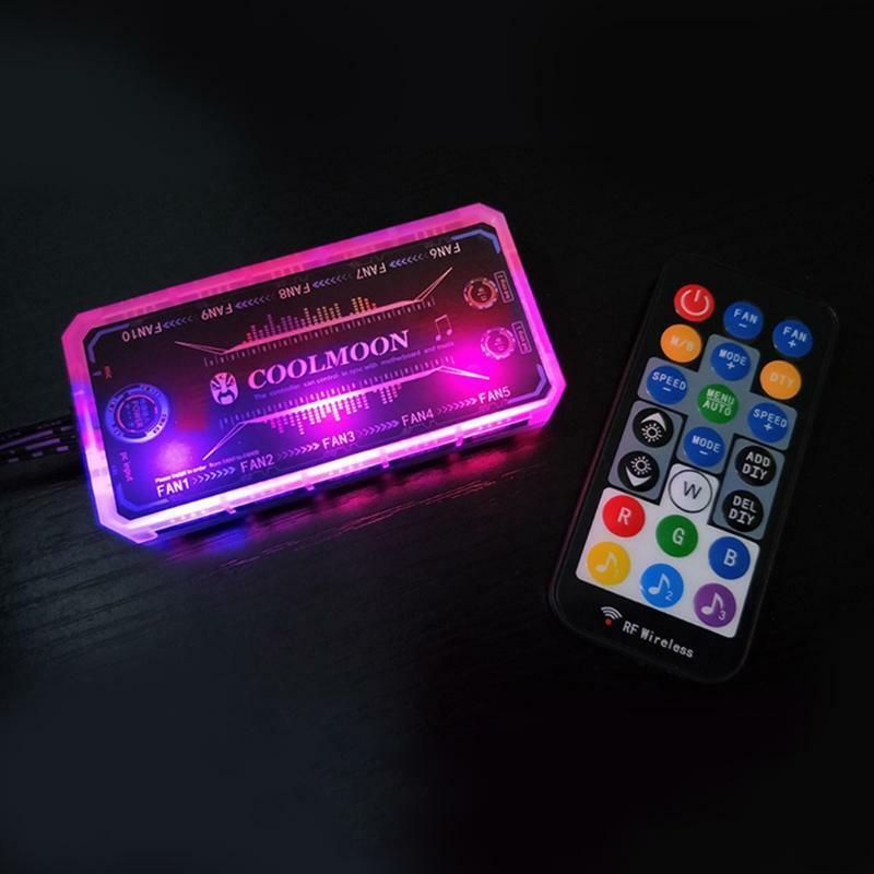 COOLMOON Computer Box Fan Intelligence Music Controller Remote Control 12V 10A