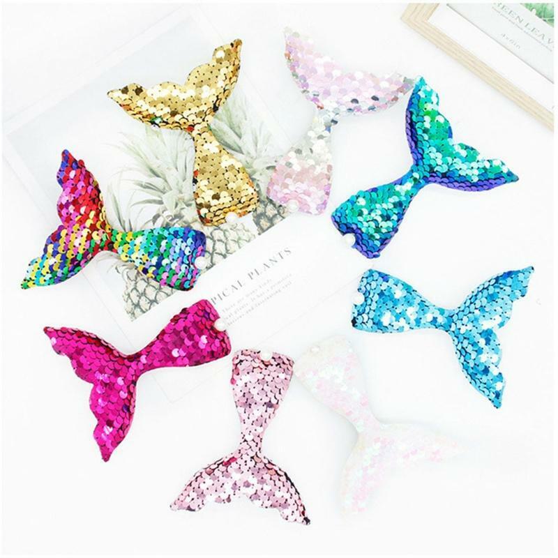 8 Color Fish Tails Hair Clips Reversible Sequins Beauty Fish Hairpins Baby Girls