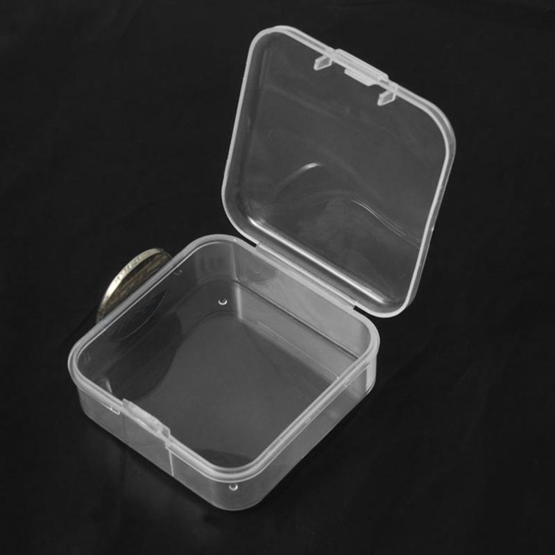Mini Jewelry Storage Boxes with Lid 10 Pcs Plastic Square Clear Case Container